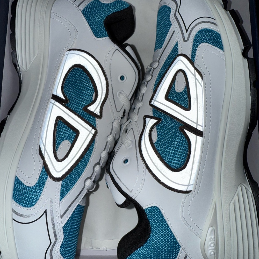 Dior B30 White and Blue Sneakers Size 8 US EUR 42